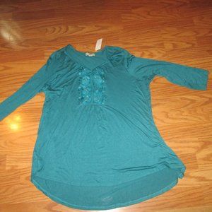 4/$40 NWT Live & Let Live CJ Banks Sz 1X Top Teal